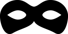 Carnival Black Mask Shape Silhouette Stencil Svg Design File, Free Vectors File